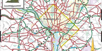 Washington dc metro kaart straat oortrek