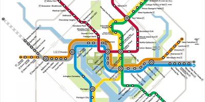 Washington dc metro kaart silwer lyn