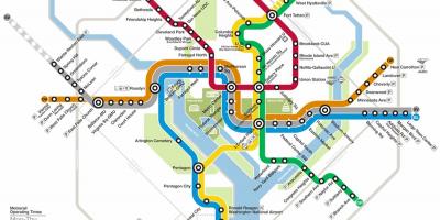 Washington dc metro-stelsel kaart