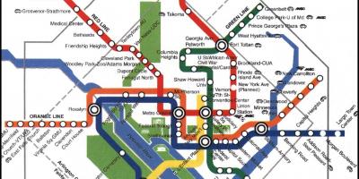 Washington dc metro trein kaart