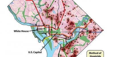 Washington dc slegte buurte kaart