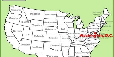 Washington dc geleë verenigde state van amerika kaart