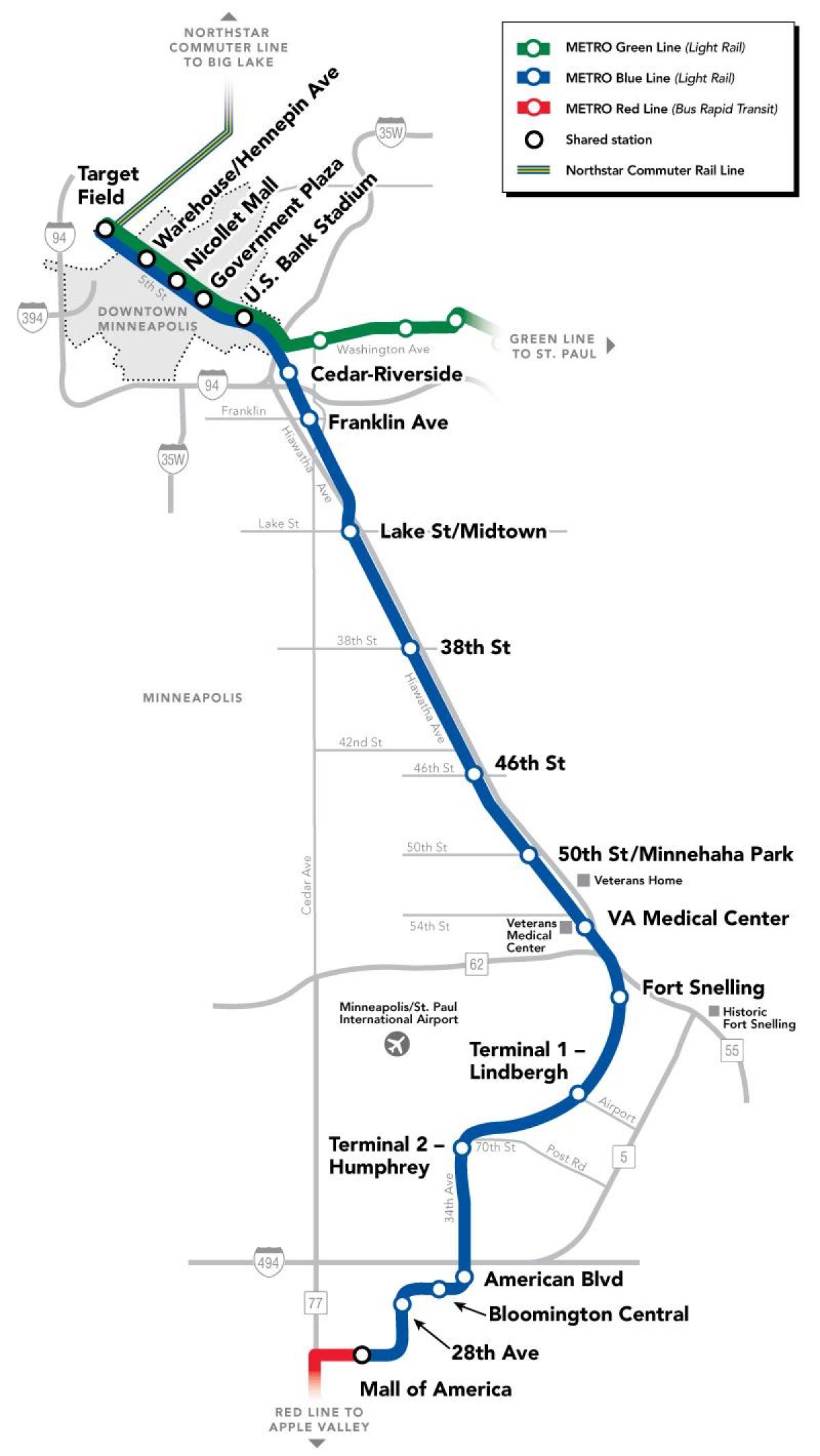 blue line dc metro kaart
