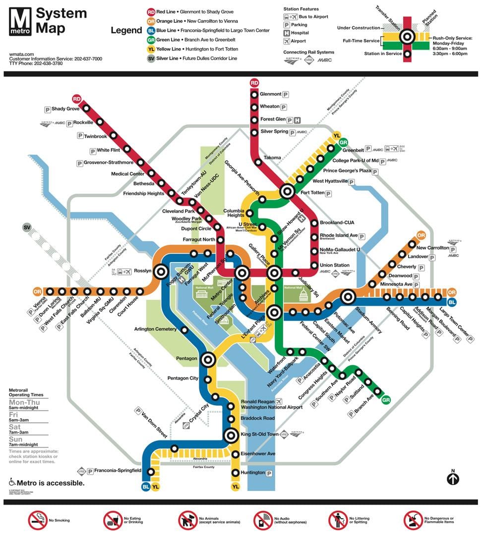 dc metro metro kaart