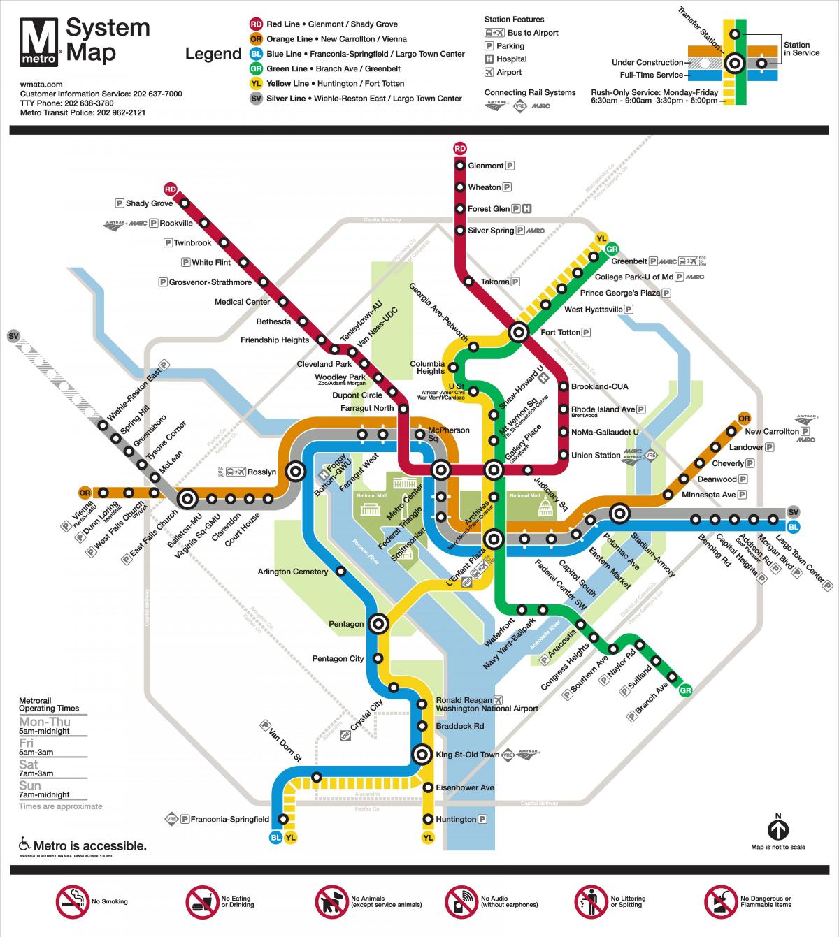 washington dc metro kaart silwer lyn