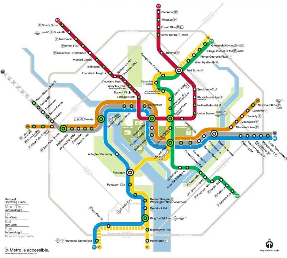 washington metro stasie kaart