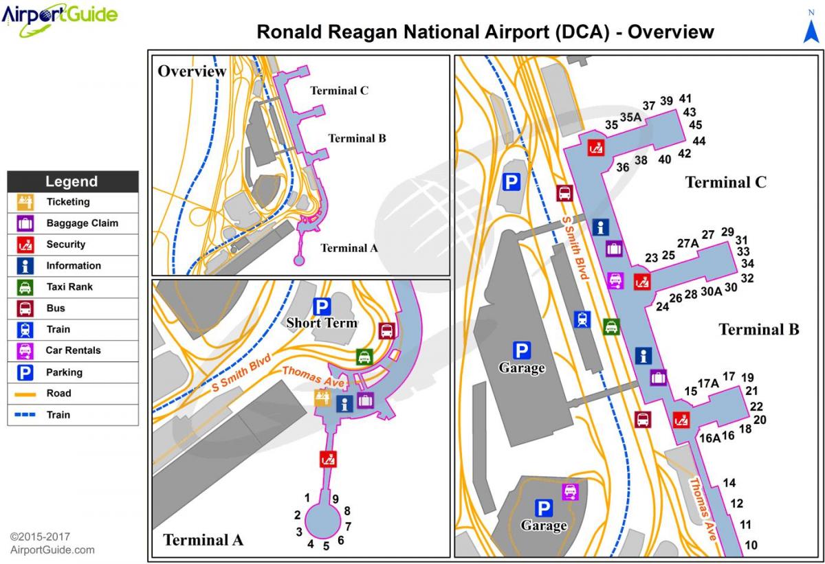 kaart van die dca terminale