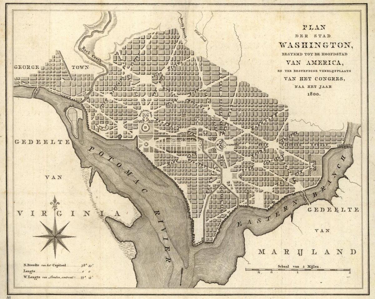 kaart van historiese kaart van washington dc