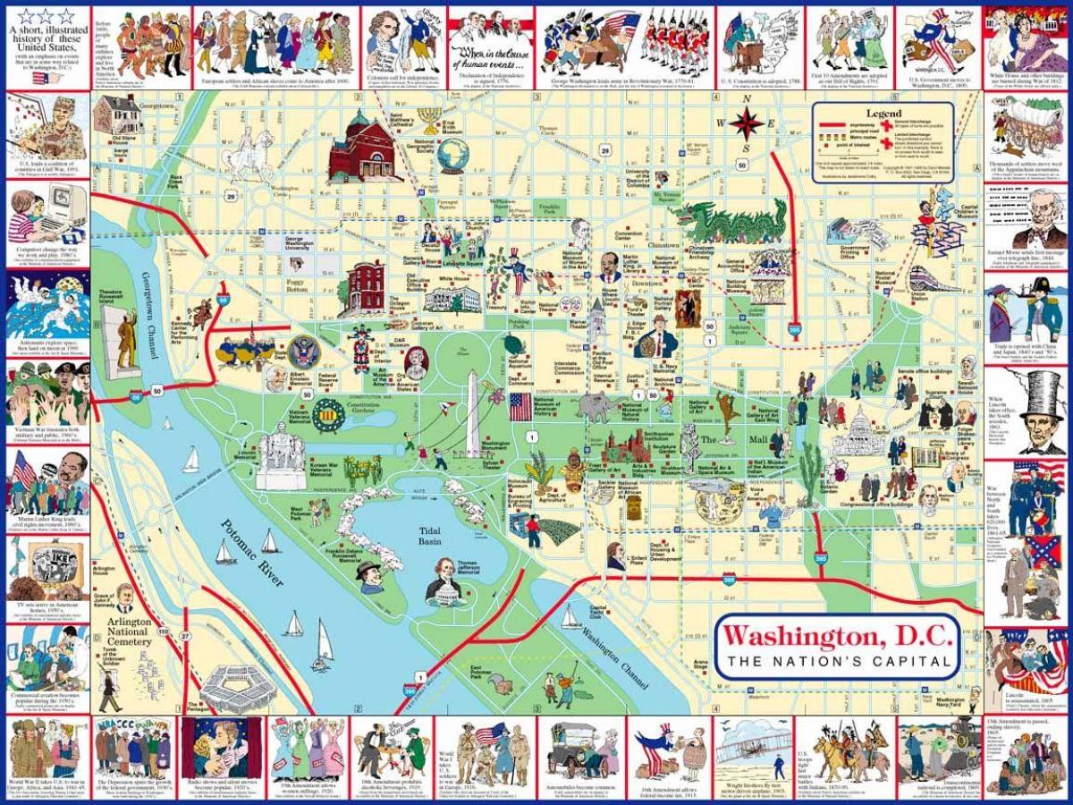 washington dc kaart van toeriste plekke