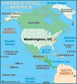 washington op die wêreld kaart